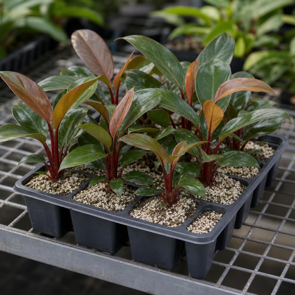 Philodendron 'Congo Rojo' - tissue culture seedling scene 2