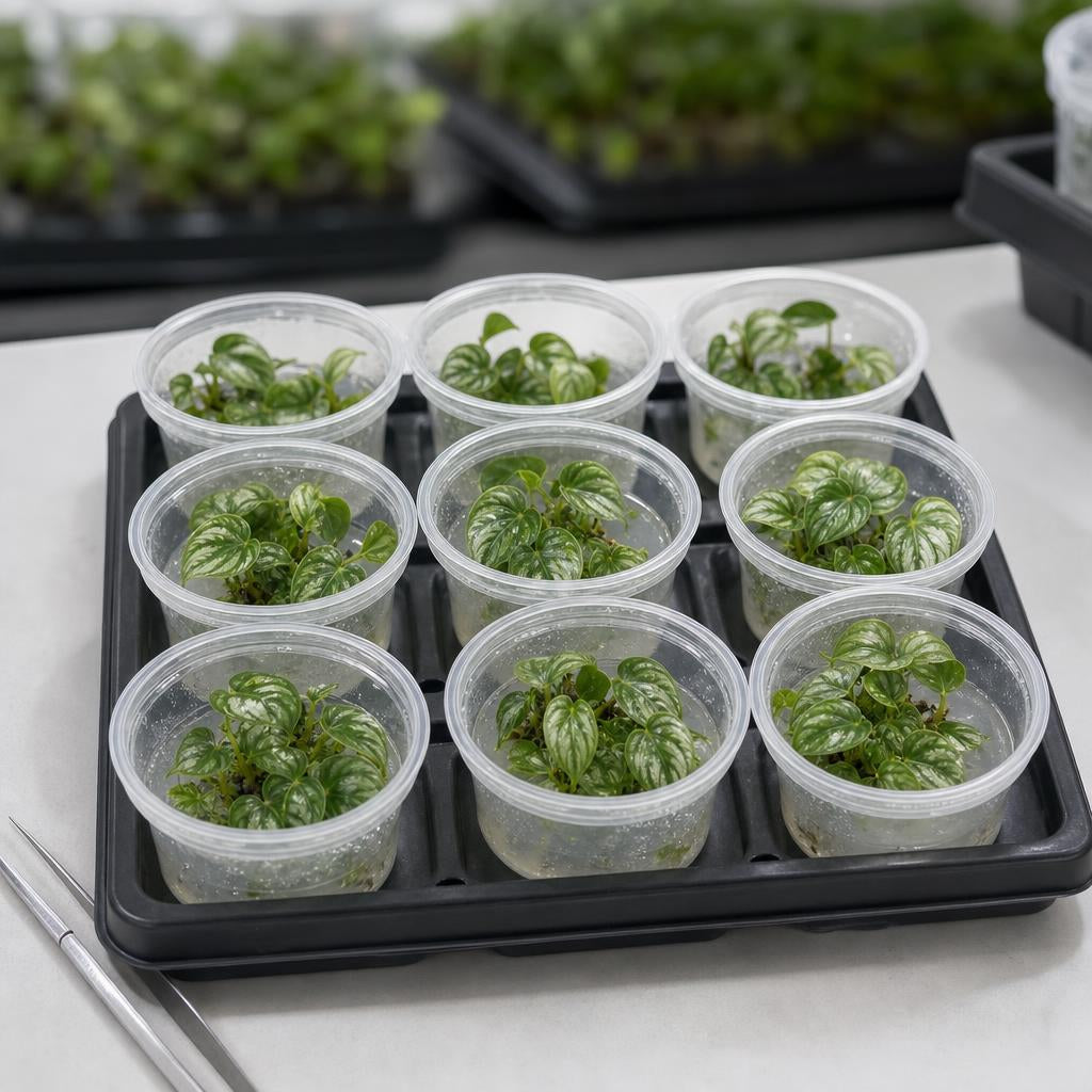 Philodendron plowmanii 'Variegata' - tissue culture seedling scene 2