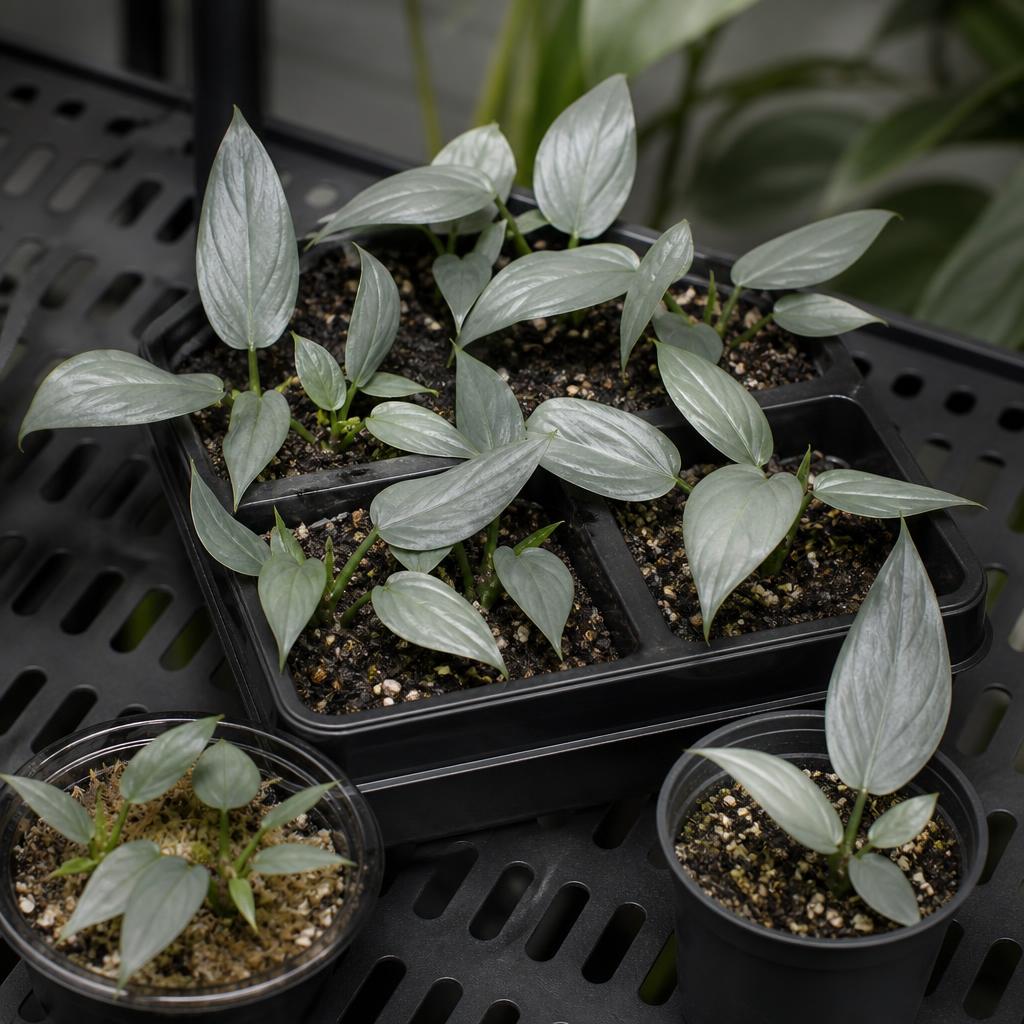 Philodendron hastatum 'Grey' - tissue culture seedling scene 2