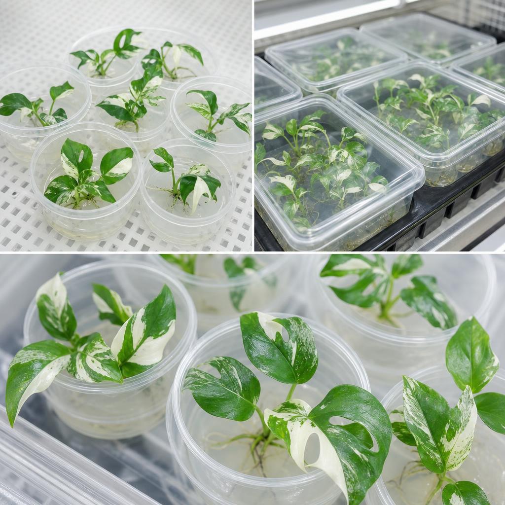 Rhaphidophora tetrasperma 'Variegata' - tissue culture seedling scene 3