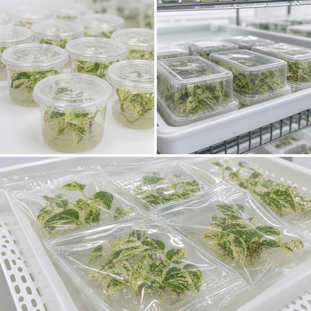 Pothos Marble Queen - tissue culture seedling scene 1