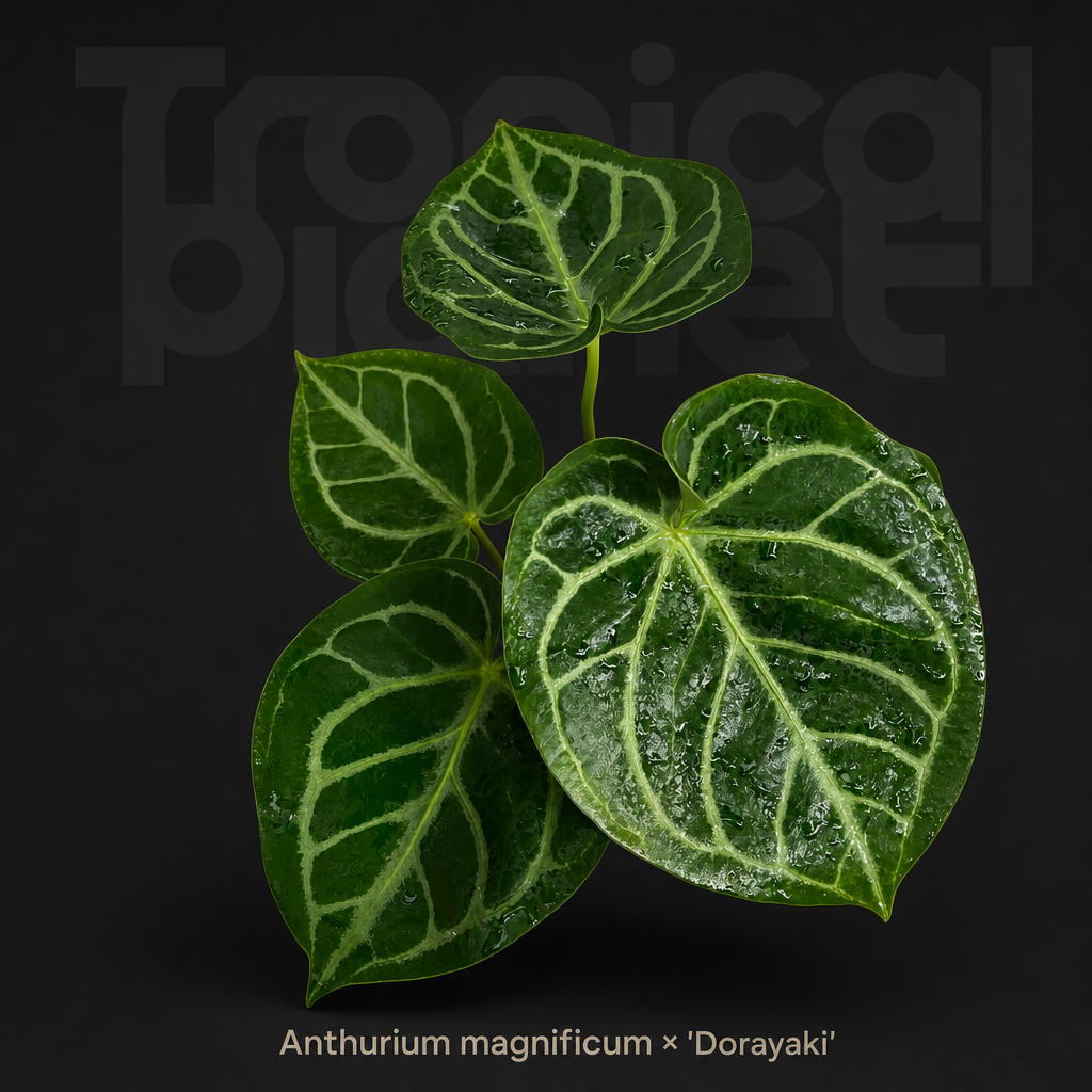 Anthurium magnificum × 'Dorayaki'