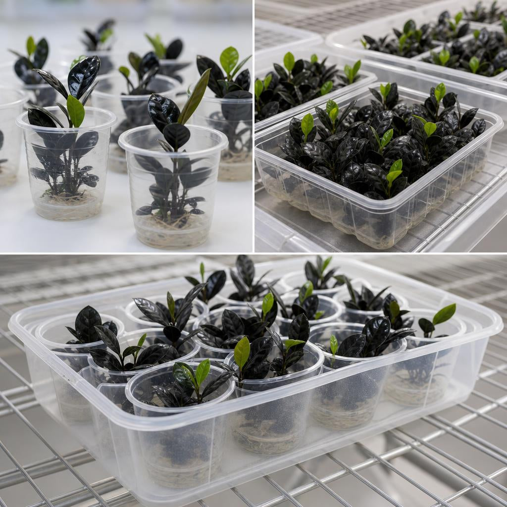 Zamioculcas Zamiifolia Raven - tissue culture seedling scene 2