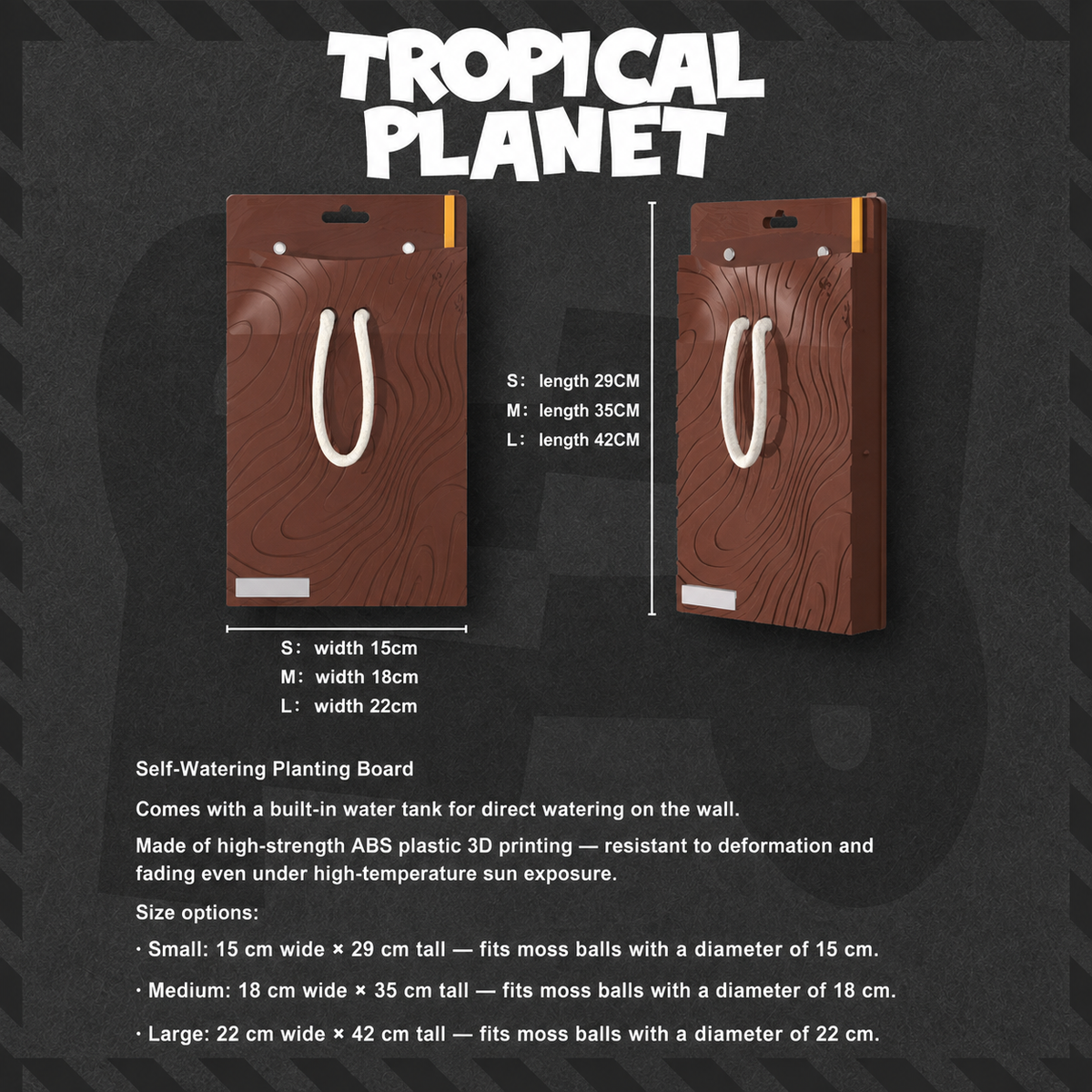 Tropical Mounting Board with Built-in Water Tank