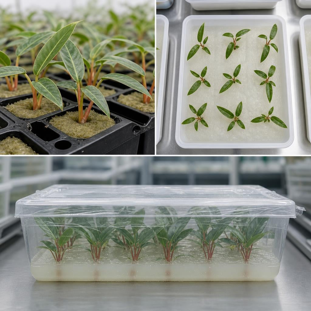 Philodendron billietiae Croat - tissue culture seedling scene 2