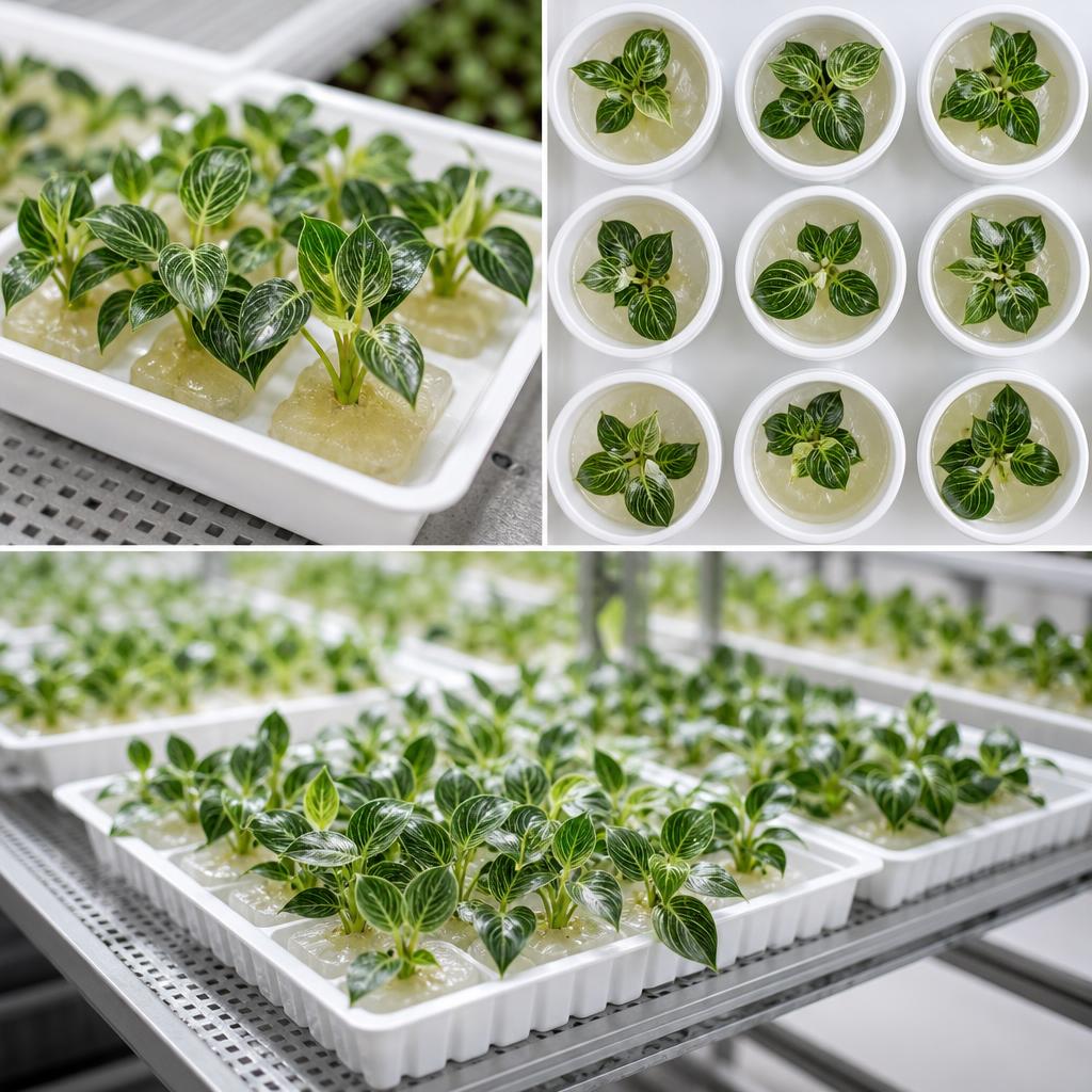Philodendron 'Birkin' - tissue culture seedling scene 1