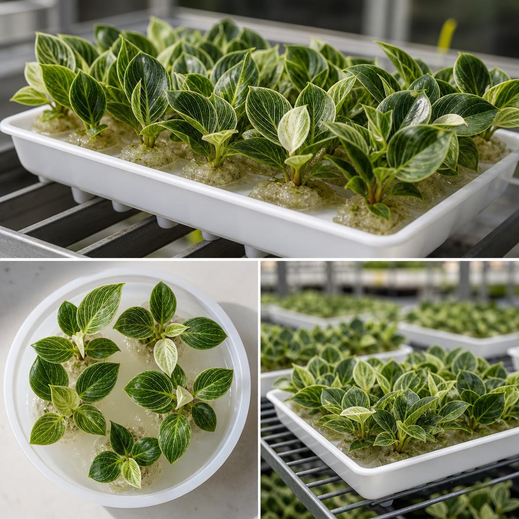 Philodendron 'Birkin' - tissue culture seedling scene 3
