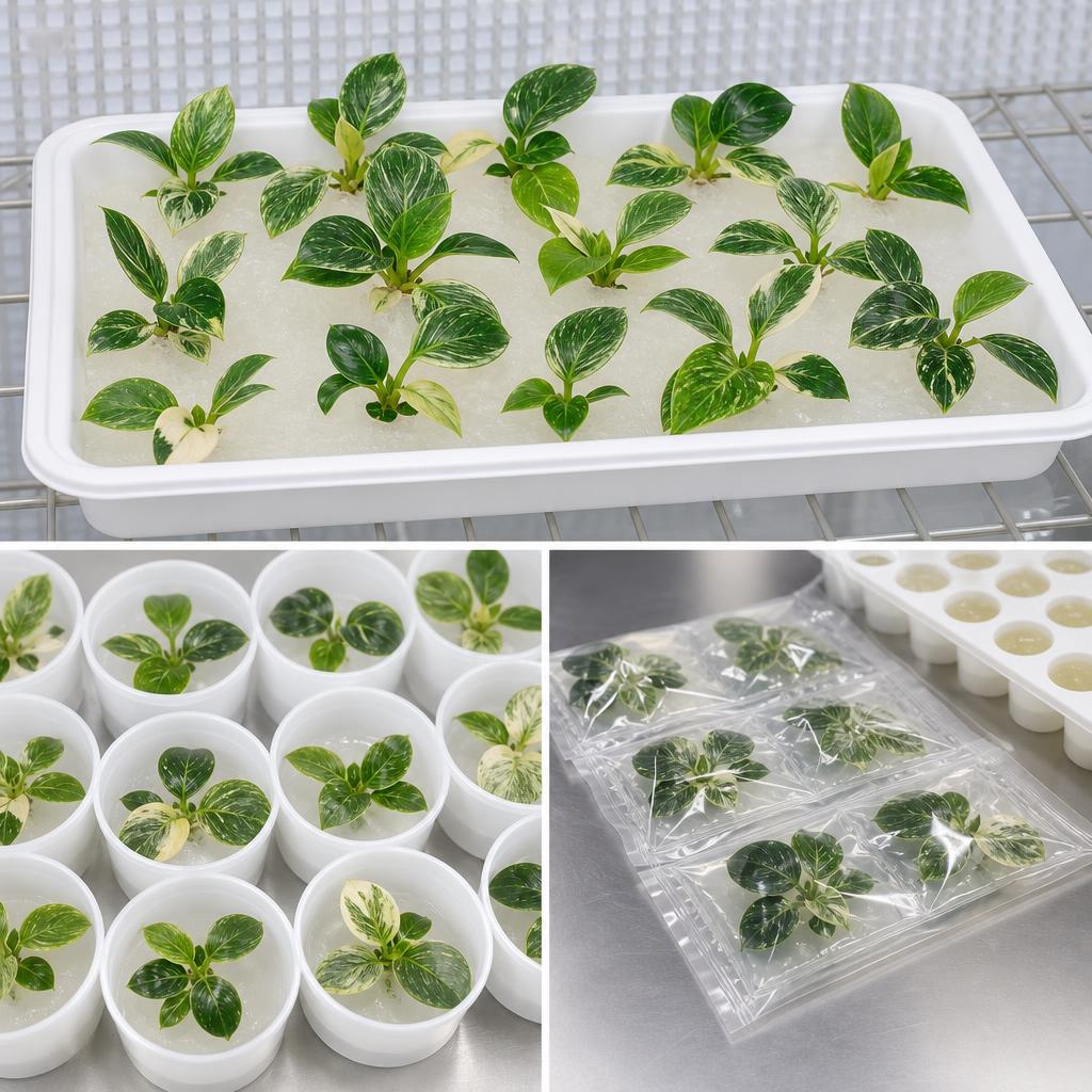 Philodendron 'Birkin' 'Variegata' - tissue culture seedling scene 2