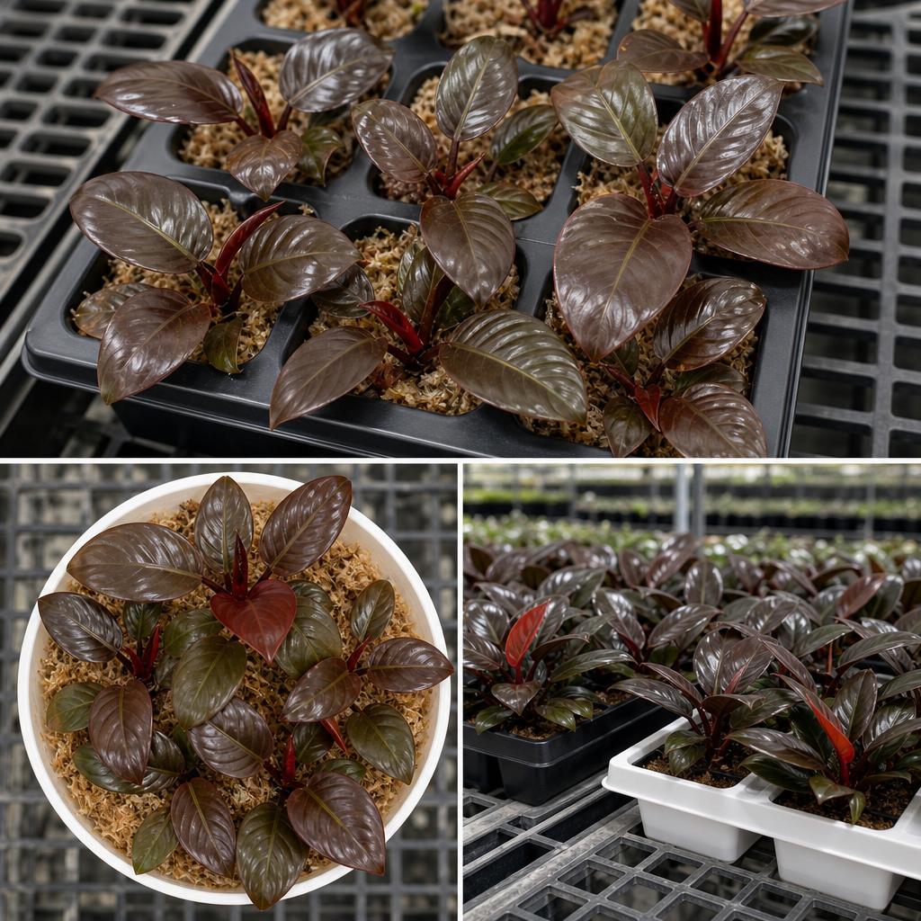Philodendron 'Black Cardinal' - tissue culture seedling scene 1