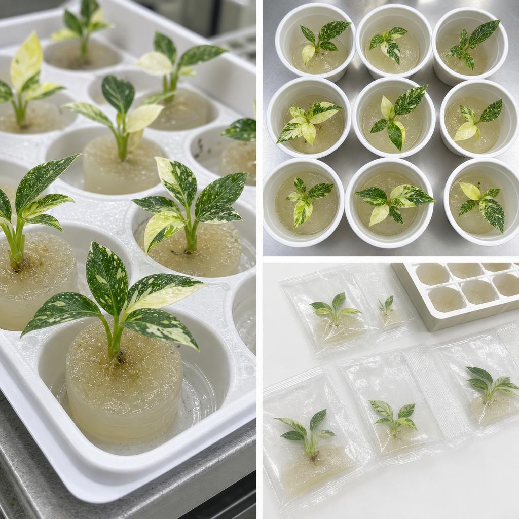 Philodendron 'Burle Marx' 'Variegata' - tissue culture seedling scene 3