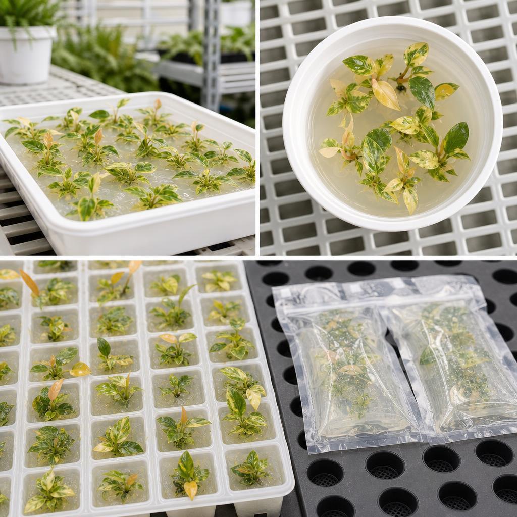 Philodendron 'Caramel Marble' 'Variegata' - tissue culture seedling scene 3