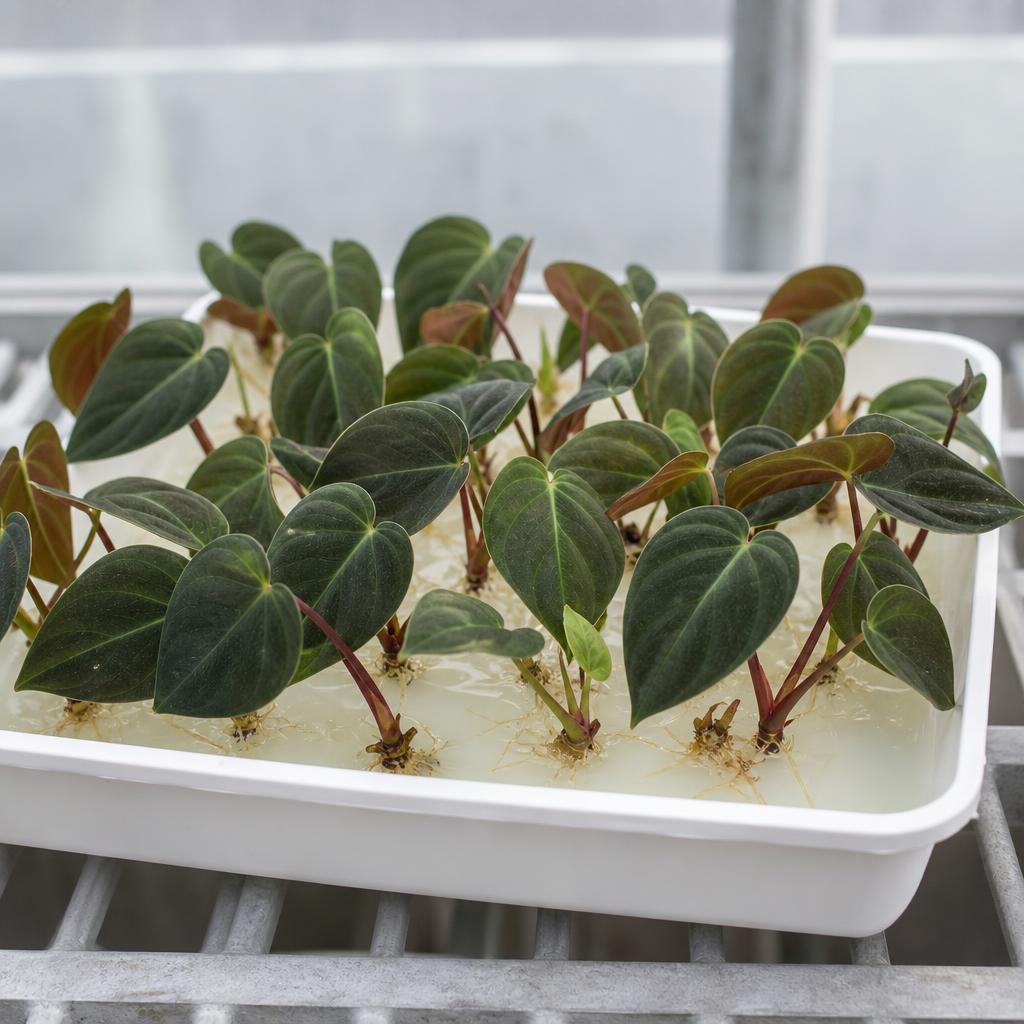 Philodendron 'El Choco Red' - tissue culture seedling scene 3