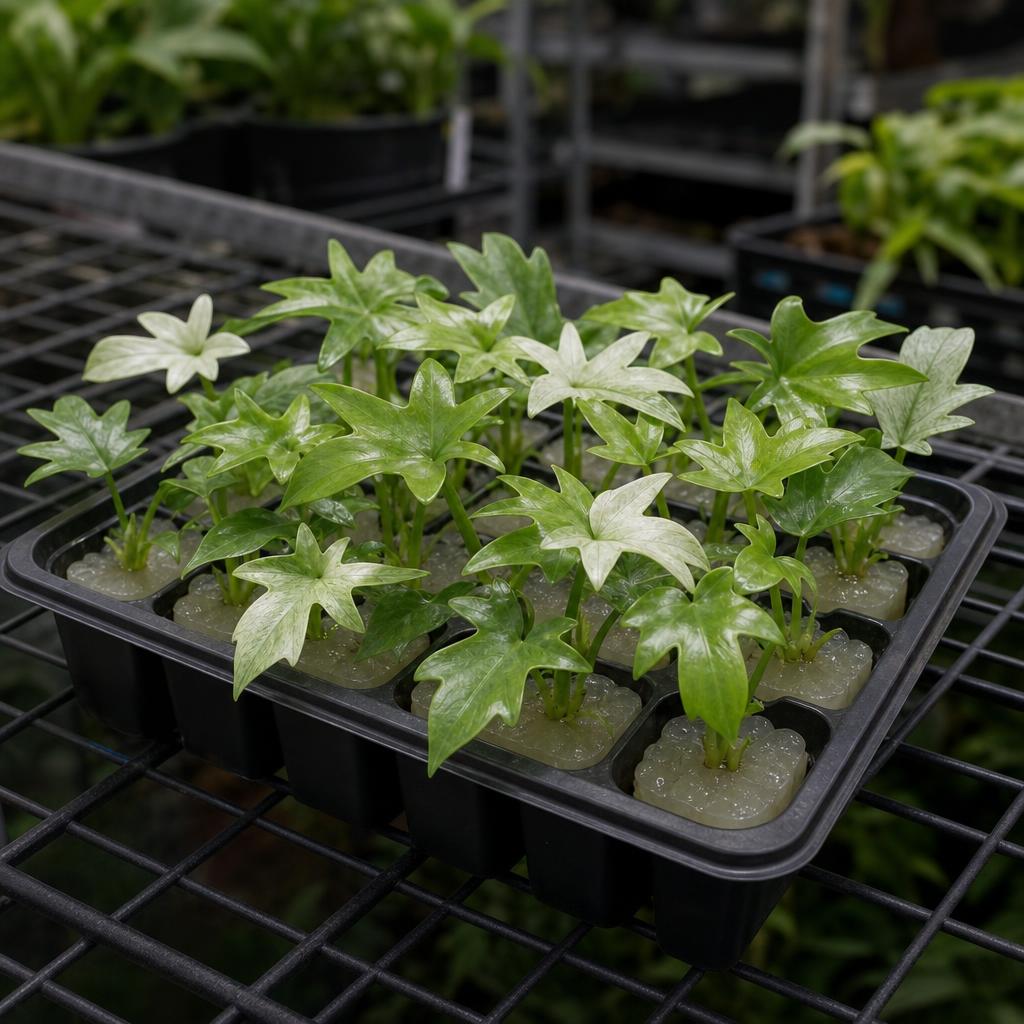 Philodendron 'Florida Ghost' - tissue culture seedling scene 2