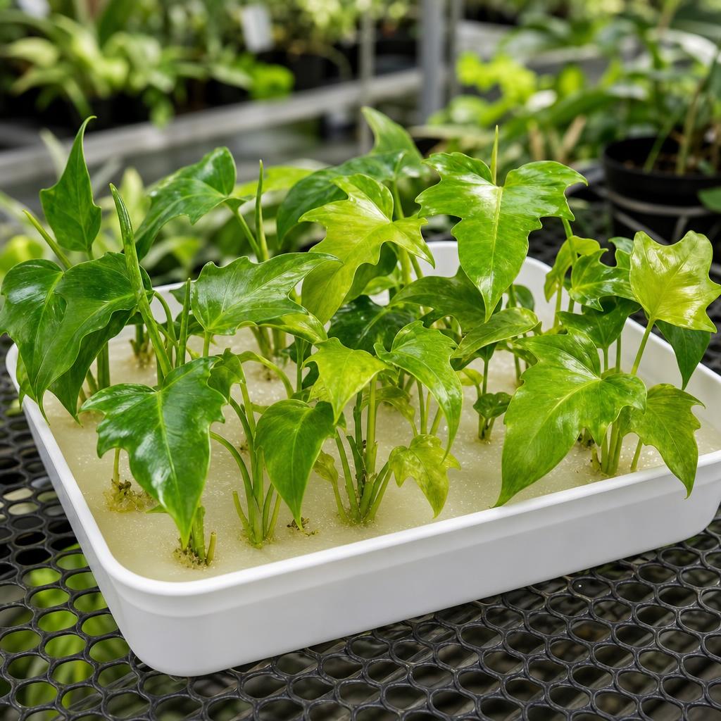Philodendron 'Gold Dragon' - tissue culture seedling scene 3