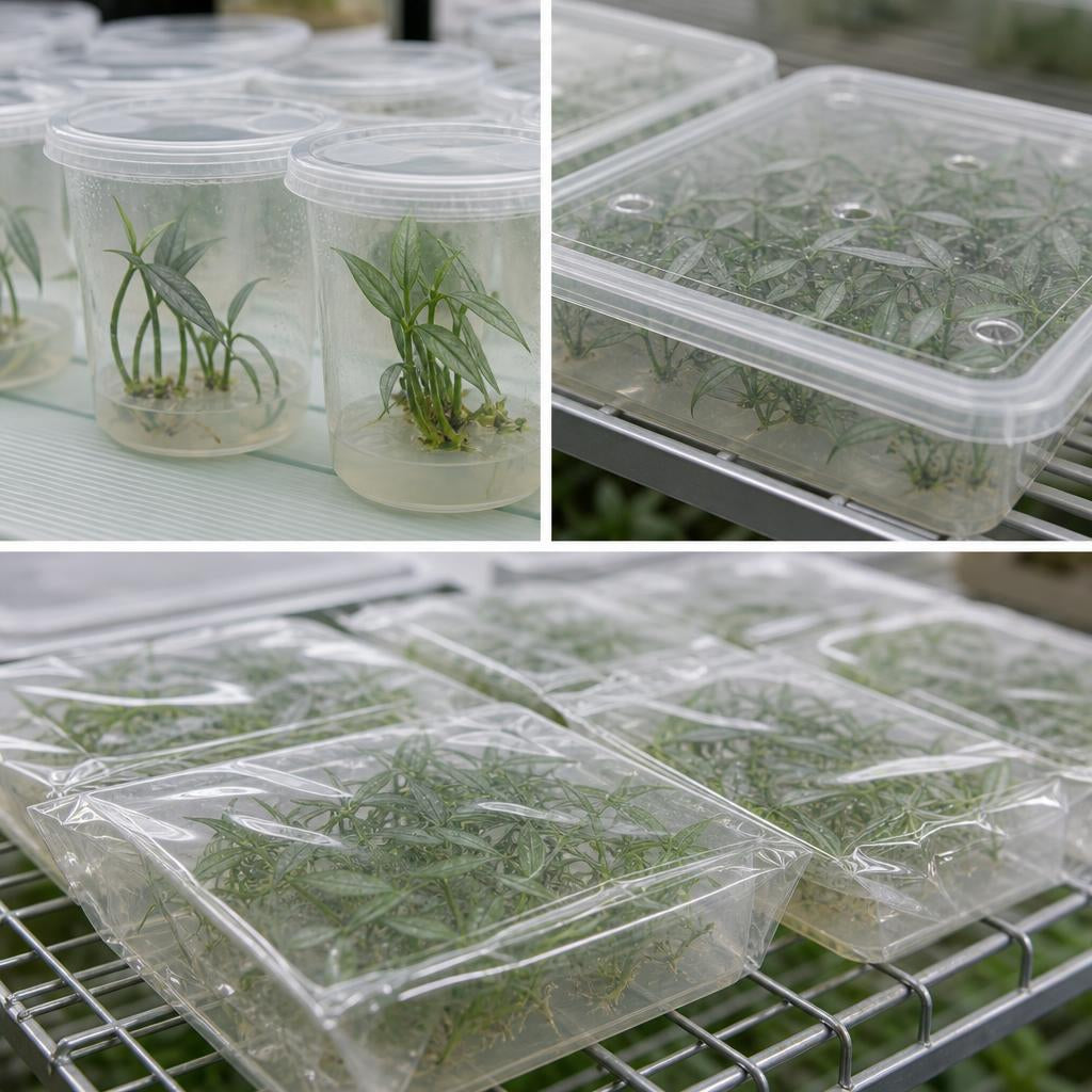 Amydrium medium silver - tissue culture seedling scene 1