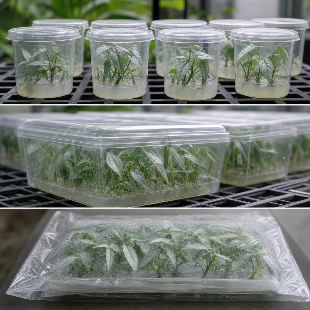 Amydrium medium silver - tissue culture seedling scene 2