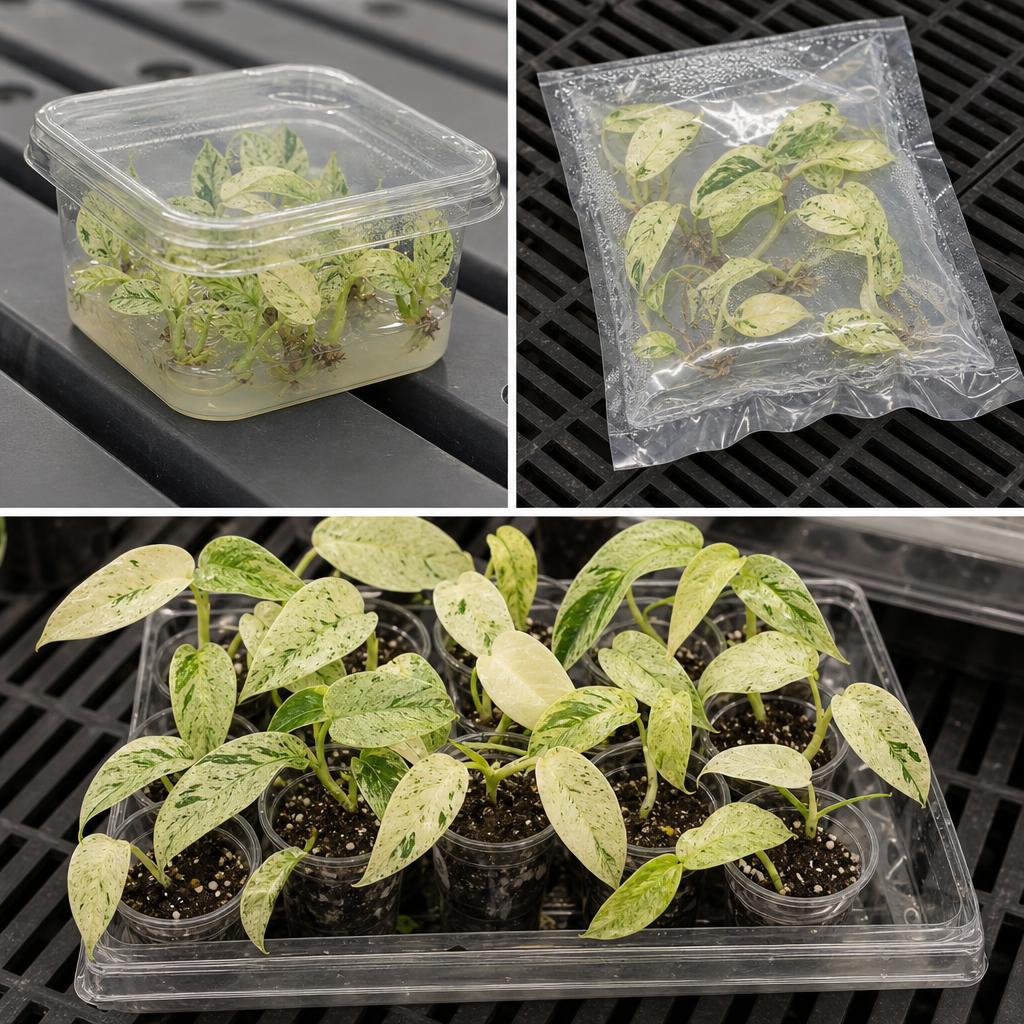 Epipremnum giganteum 'Variegata' - tissue culture seedling scene 3