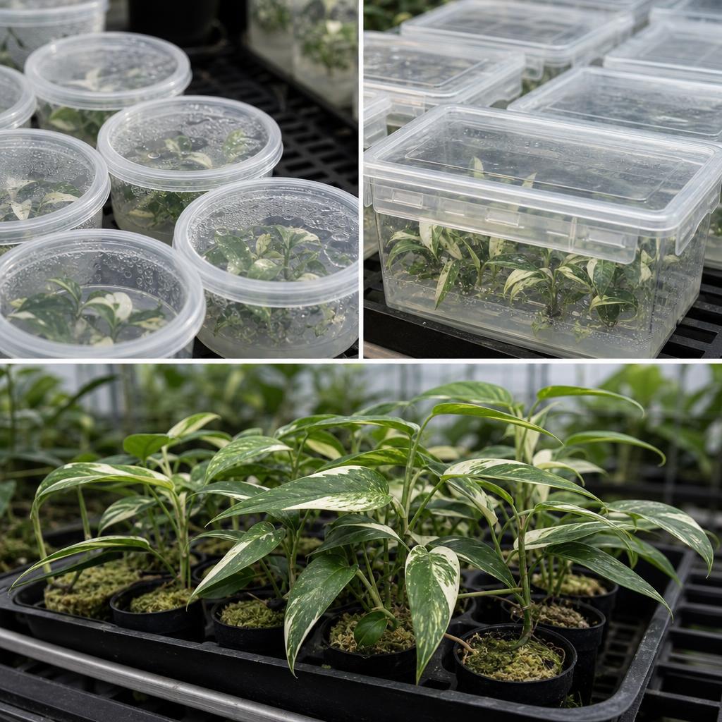 Epipremnum pinnatum - Variegated - tissue culture seedling scene 2