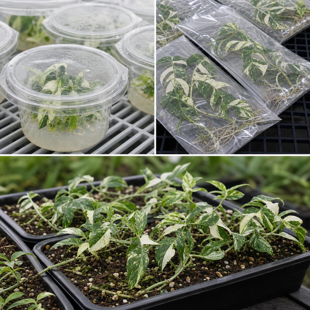 Epipremnum pinnatum - Variegated - tissue culture seedling scene 1