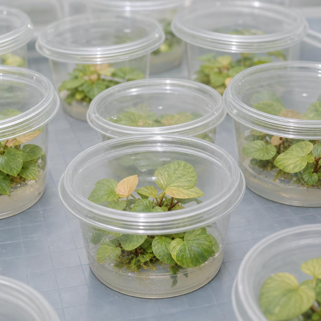 Homalomena rubescens 'Mint' - tissue culture seedling scene 3