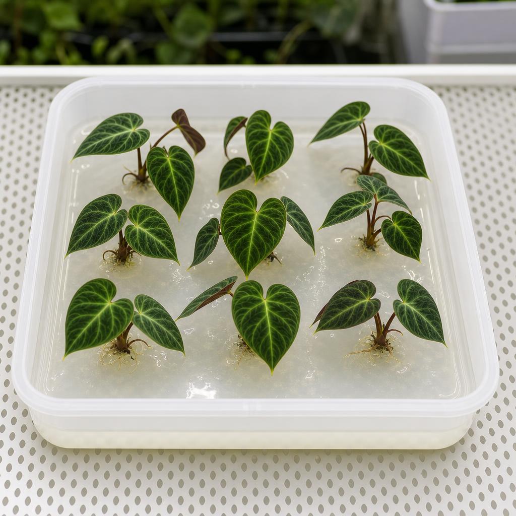 Philodendron verrucosum - tissue culture seedling scene 2