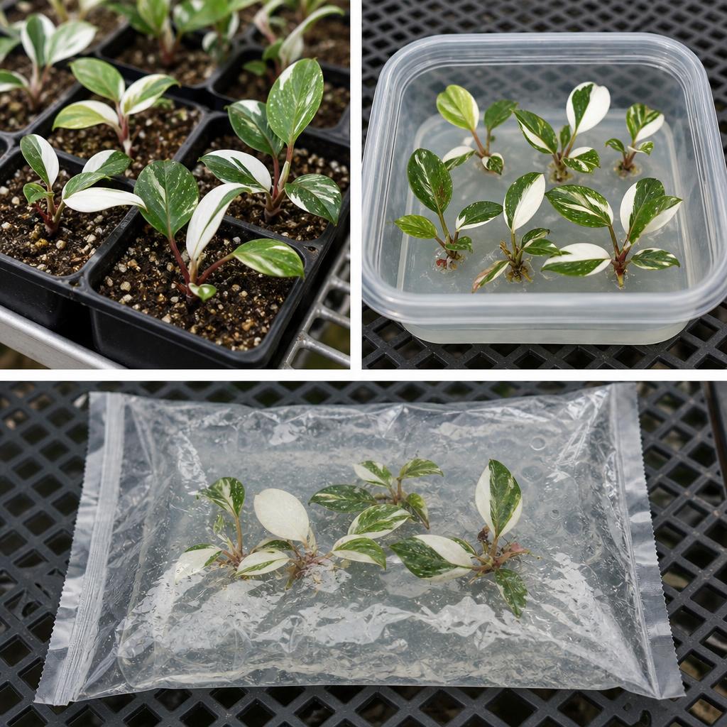 Philodendron erubescens 'White Knight' - tissue culture seedling scene 2