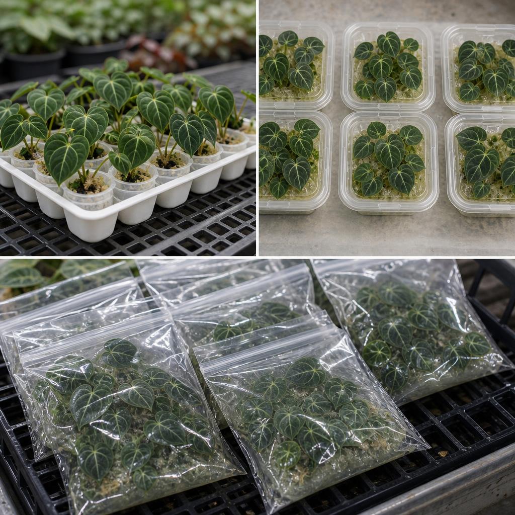 Philodendron gloriosum 'Dark Form' - tissue culture seedling scene 1