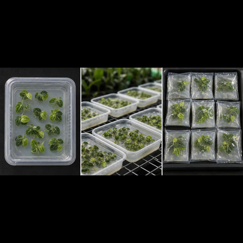 Philodendron gloriosum 'Variegata' - tissue culture seedling scene 3