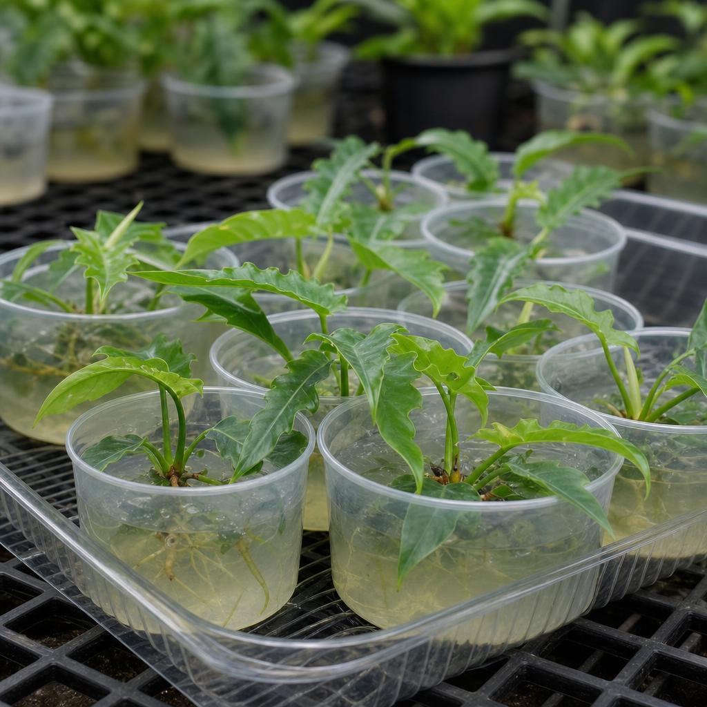 Philodendron lacerum - tissue culture seedling scene 2