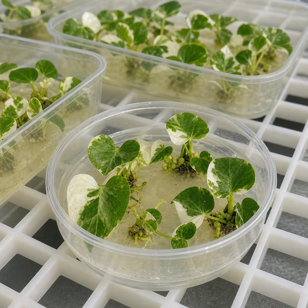 Philodendron mamei 'Variegata' - tissue culture seedling scene 3