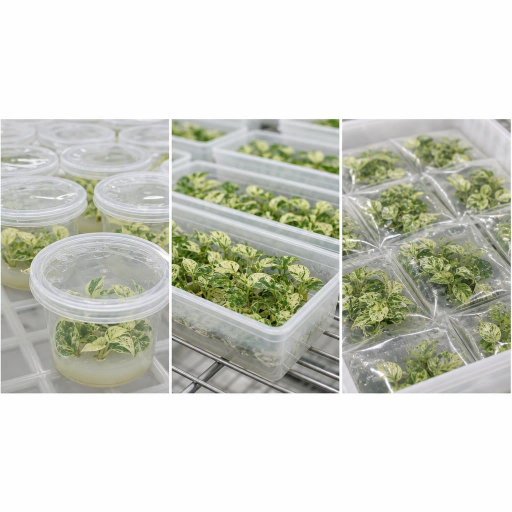 Pothos Marble Queen - tissue culture seedling scene 2