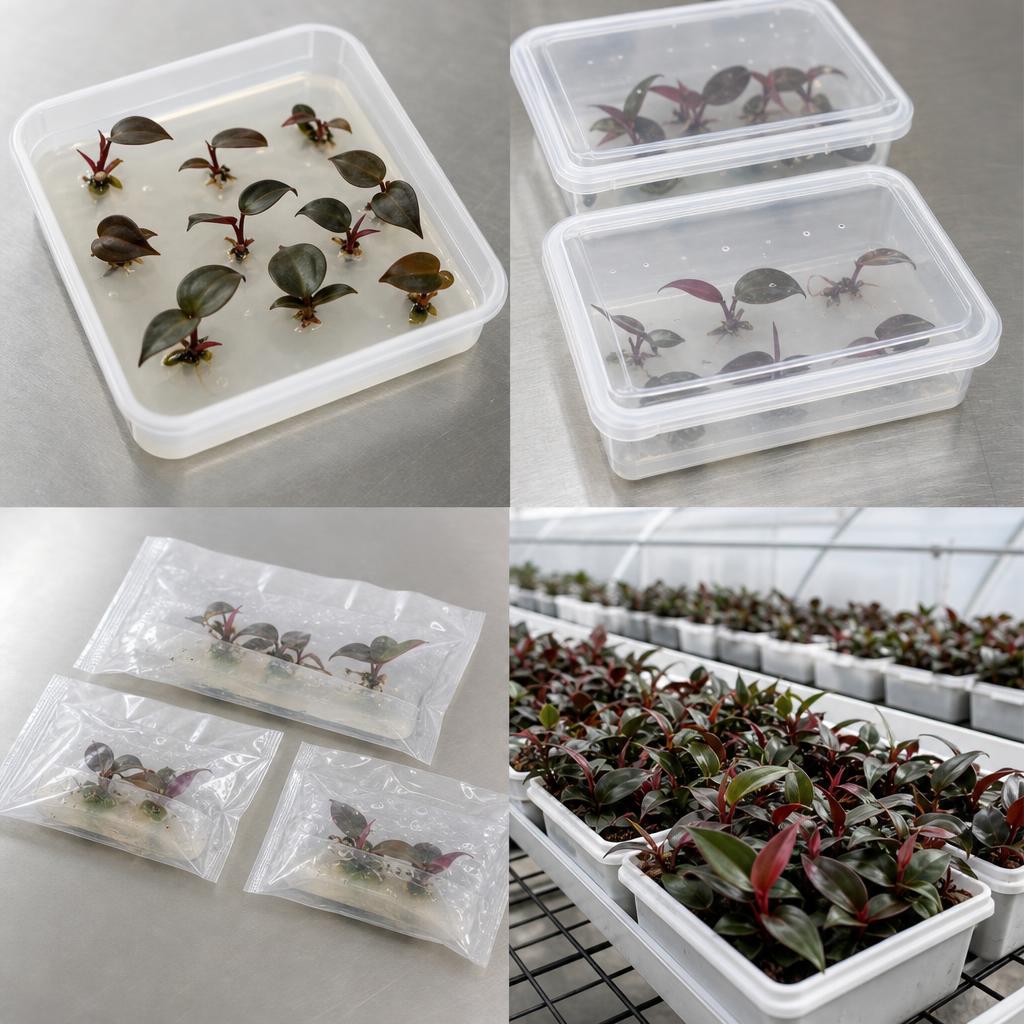 Philodendron 'Red Heart' - tissue culture seedling scene 2