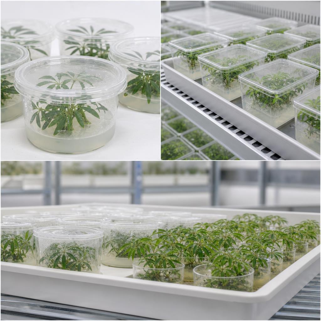 Schefflera pueckleri - tissue culture seedling scene 1