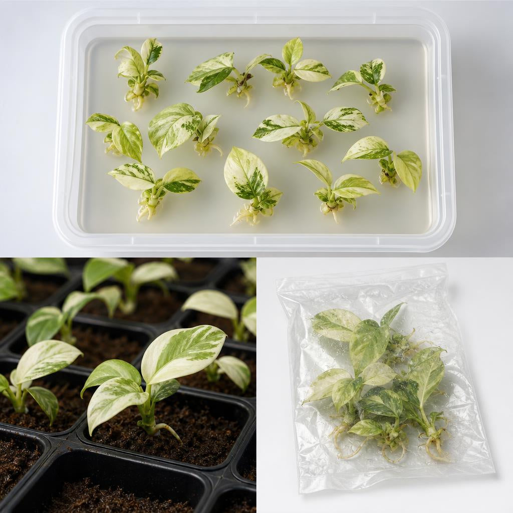 Philodendron 'Snowdrift' - tissue culture seedling scene 3