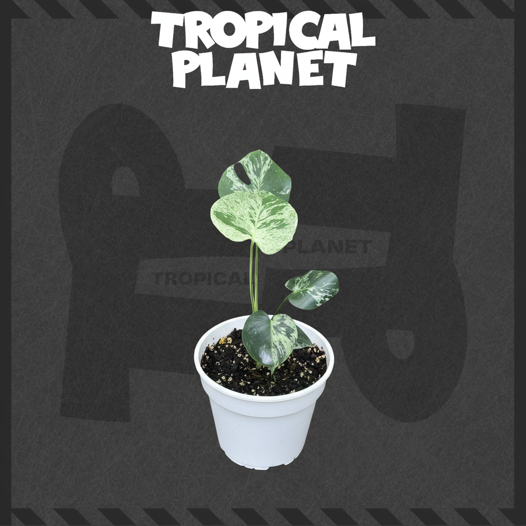 斑叶植物白盆 Tropical Planet背景