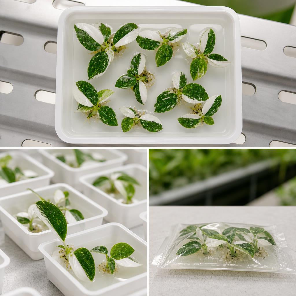 Philodendron 'White Wizard' - tissue culture seedling scene 2