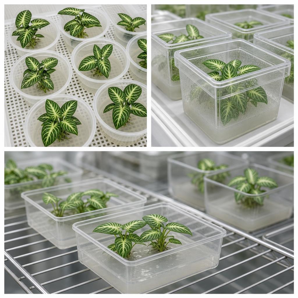 Xanthosma Lindenii - tissue culture seedling scene 1